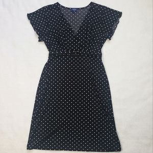 The Petite Pin-up Dress - Large Petite LP, Belted, Black and White Polka Dots
